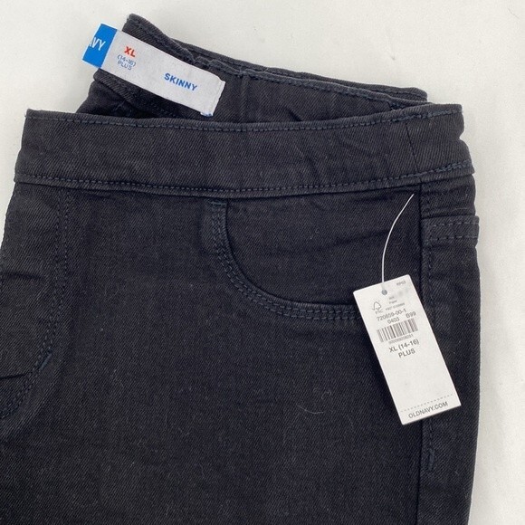 Old Navy Stretch Built-In Tough Skinny Denim Jeans Black Size XL 14-16 Plus - Picture 2 of 8